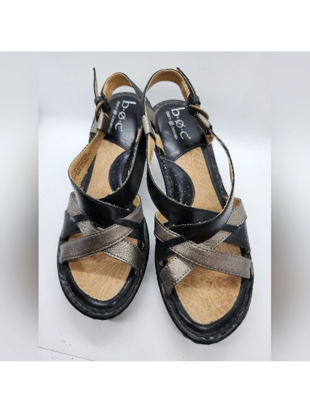 Born sandals leather black & bronze barely worn. Sz 8